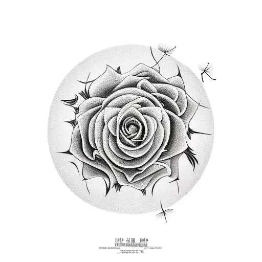 Rose And Dandelion In Ying Yang Style
