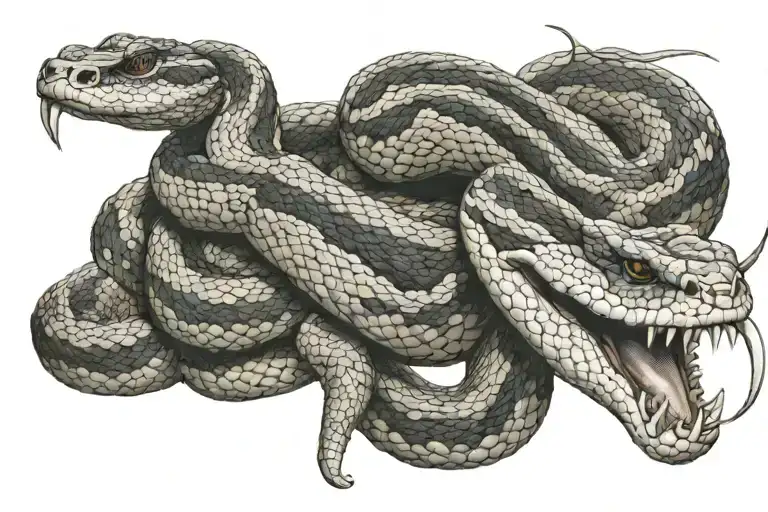 Rattle Snake Intertwined On Normal M4 Rifle