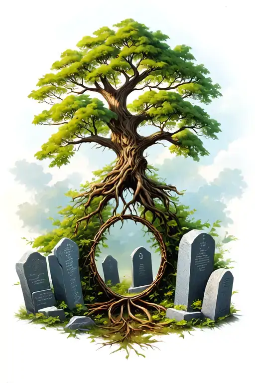 Tree Of Life Intertwined Grave Stones