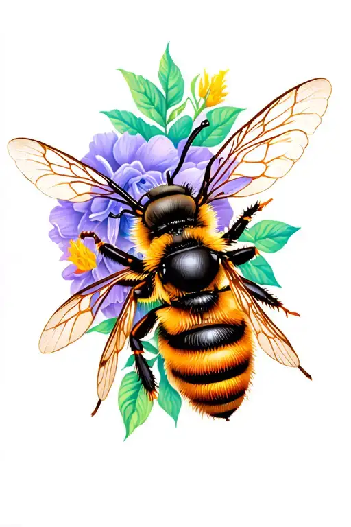 Queen Bee Pollinating