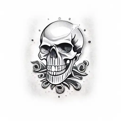 Smiling Skull Gothic Chain Evil