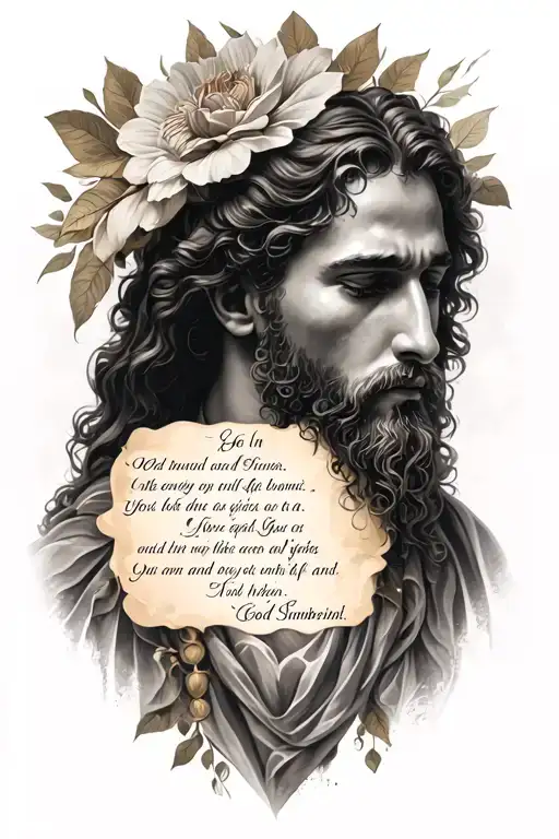 God With A Psalm Written Below Him And I Simbyosis