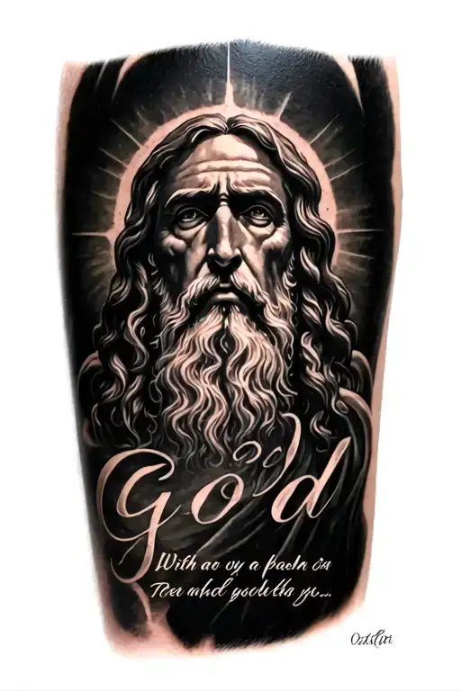 God With A Psalm Written Below Him