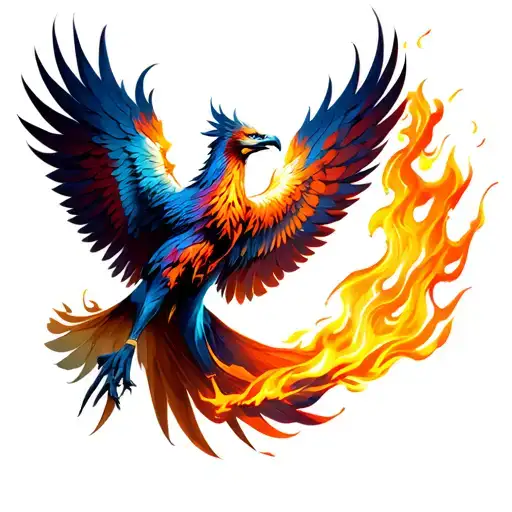 Phoenix With Fire Around