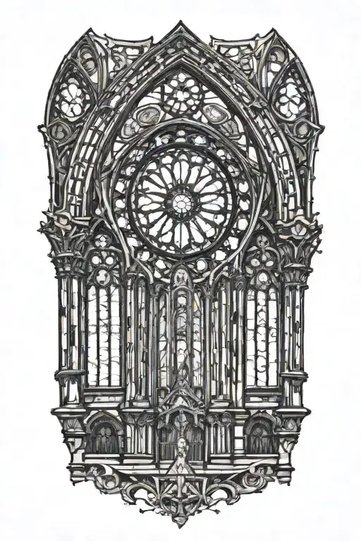 Gothic Cathedral And Stained Glass