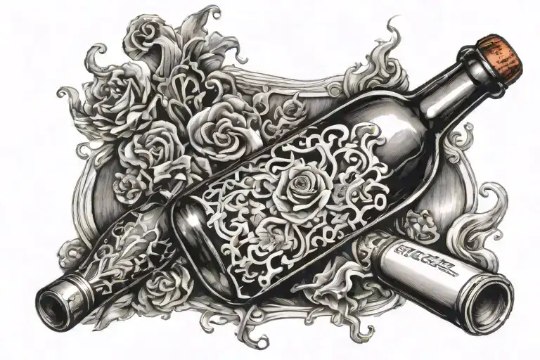 Bottle And Fire Around