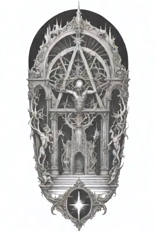 Satanic Cathedral Worshiping Demons