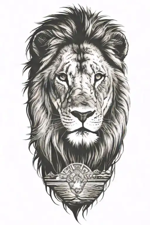 Lion Sahara Desert Sunset