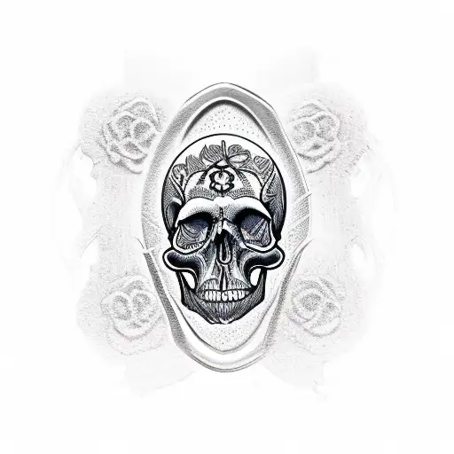 Skull With Gravestone