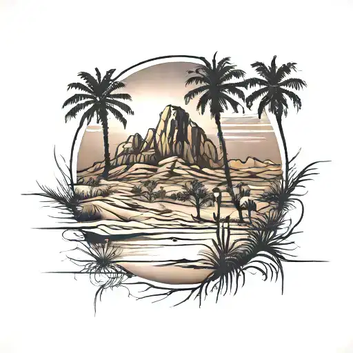 Sahara Desert Sunset Scene