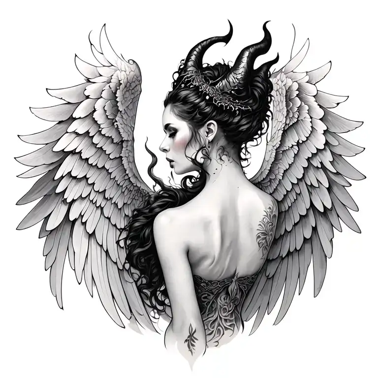 Meleficent Full Back Tattoo Design Wings Co Ordinates