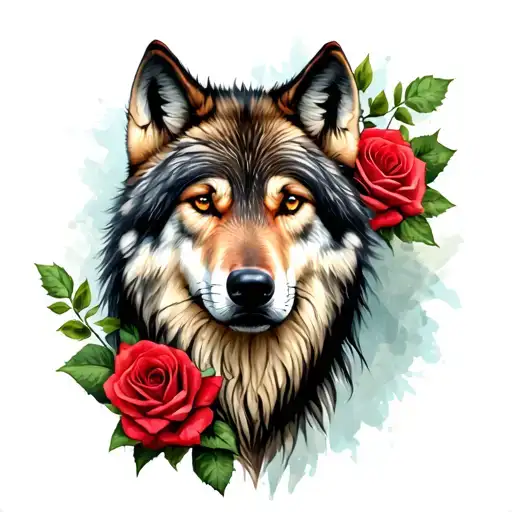 Wolf And Roses