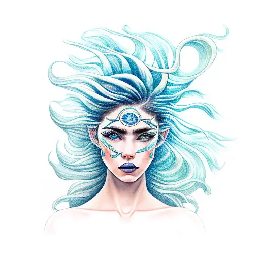 Woman With Ocean Hair