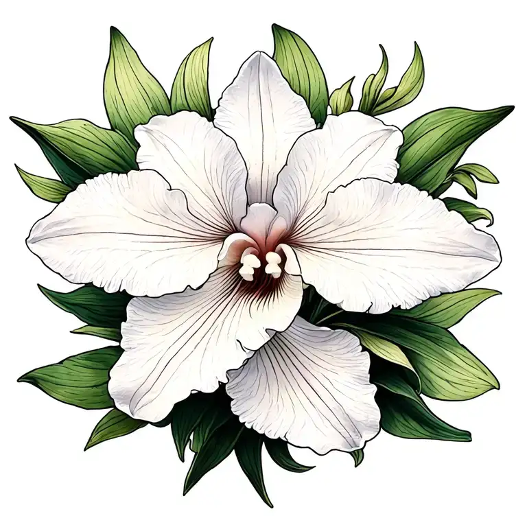 White Cattleya Flower Wrap