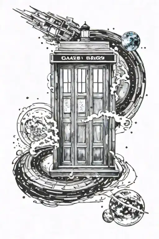 Tardis Floating In Space Surrounded