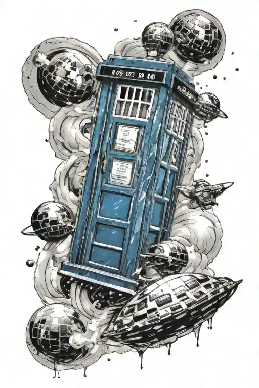 Tardis Floating In Space Surrounded