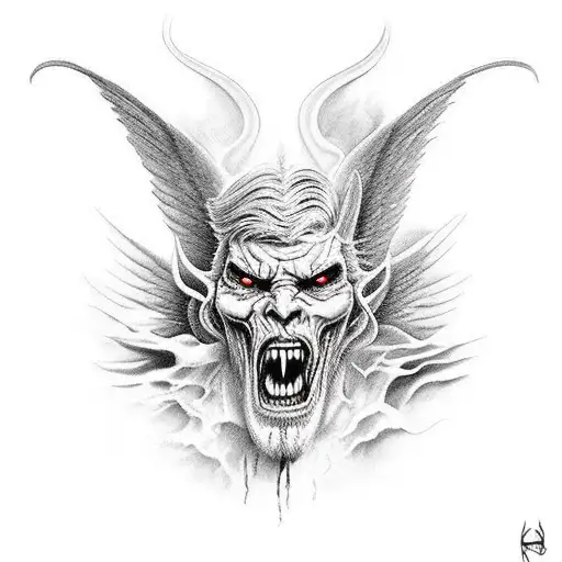 Lucifer Entering Hell After Being Expelled From Heaven