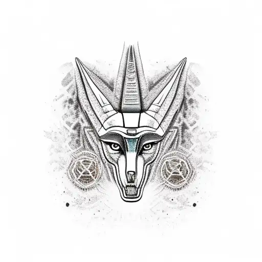 Anubis In The Eygption Desert With The Ankh Incorperated