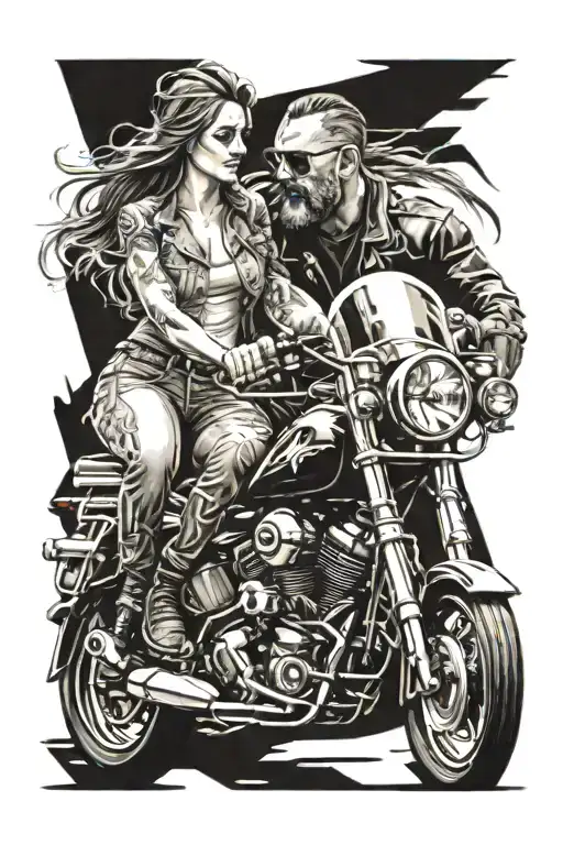 Biker And His Daughter