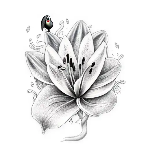 Masculine Lily Flower And Little Dove