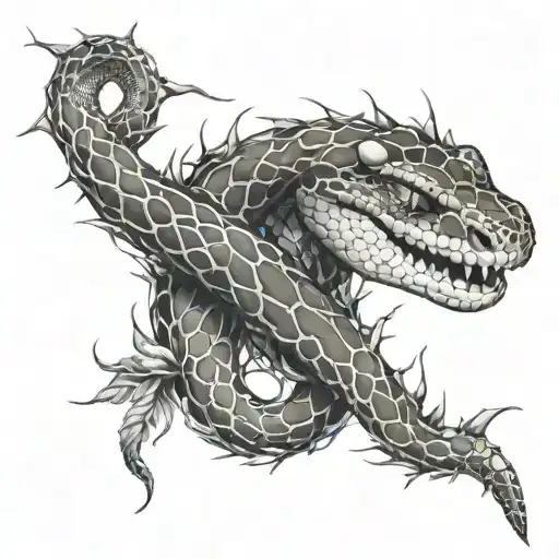 Snake And Thorns On The Skin