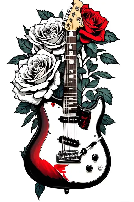 Finder Statocaster With Thorny Roses Intertwined