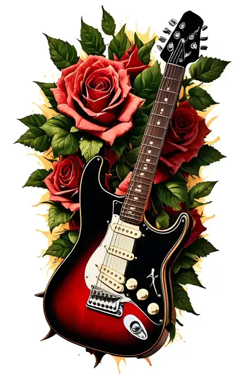 Finder Statocaster With Thorny Roses Wrapped
