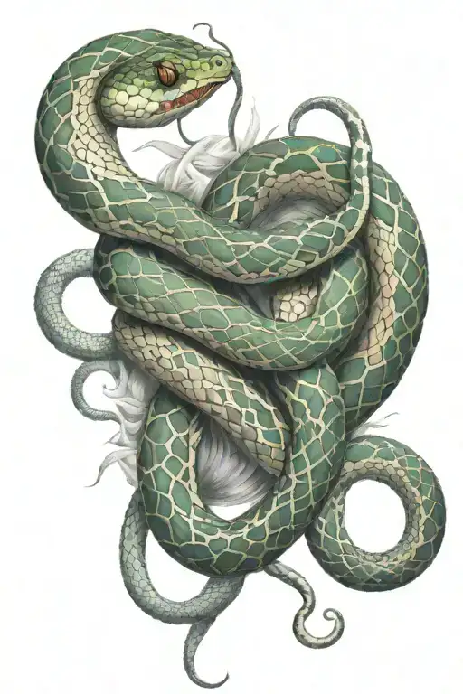 Snake Wrapped Around A Leg Vertically