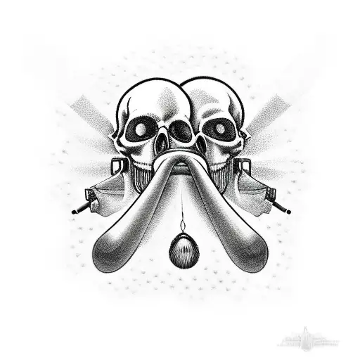 Hear No Evil Speak No Evil See No Evil Skulls With Guns Shooting In Air