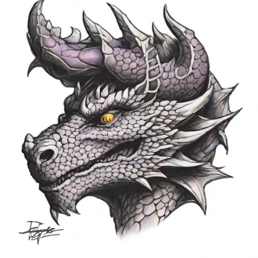 Purple Dragon Behind Ear