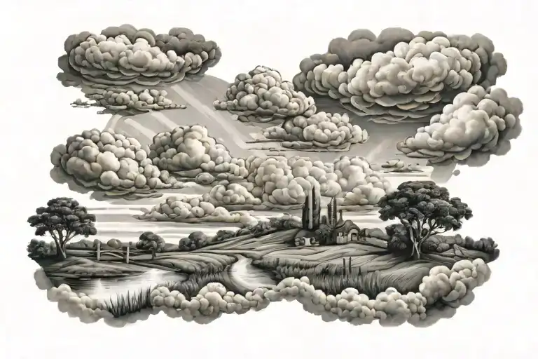 Clouds And Country Landscape