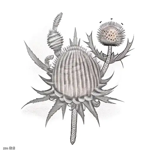 A Minimalist Tattoo Of A Scottish Thistle Symbolizing Independence