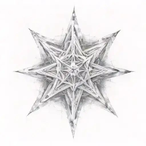 Ladder Leading Up To An Eight Pointed Star