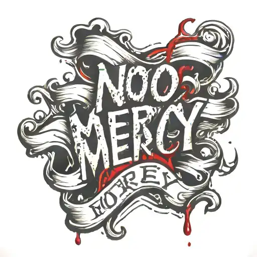 No Mercy Word With Blood Dripping From The Words