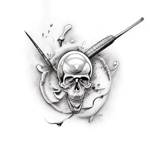 Scull In Hand And Bat