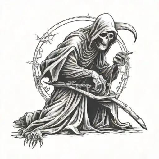 Grim Reaper With M4 Kneeling