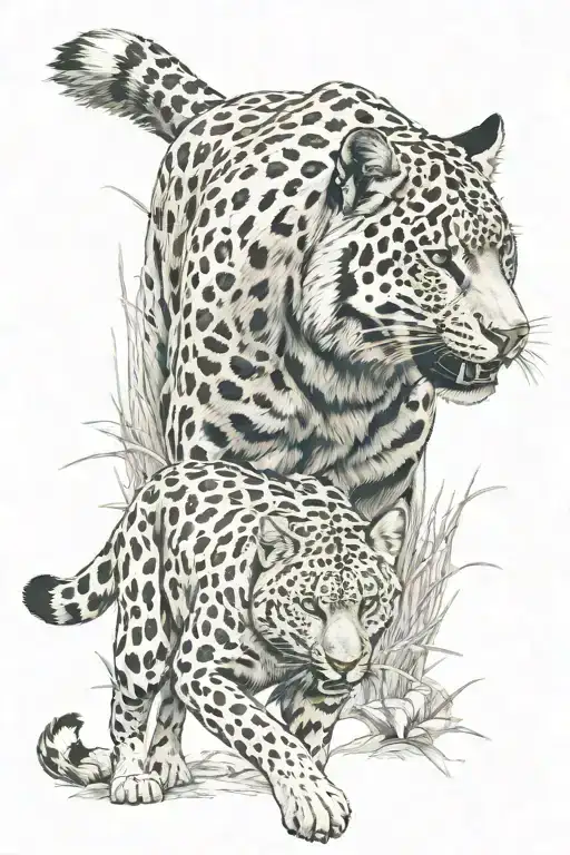 Wolf And Jaguar Prowling