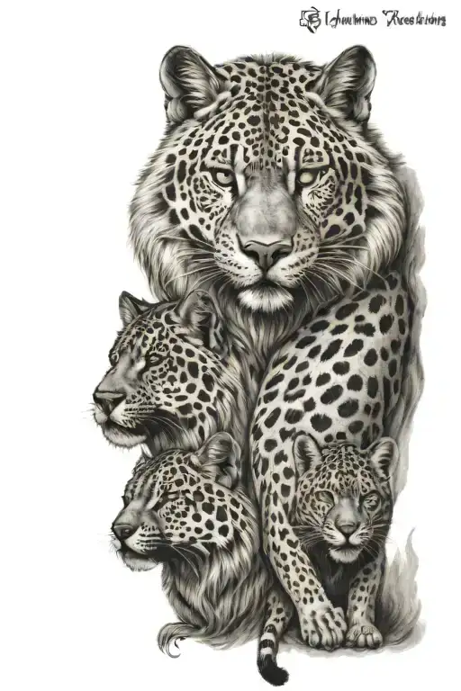 Wolf And Jaguar Full Body