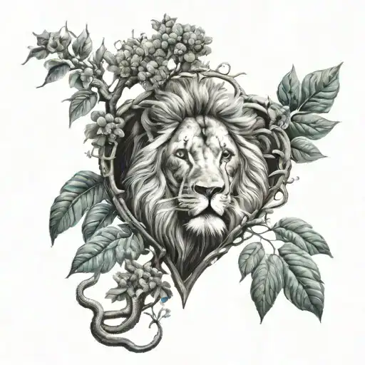 Lion With Heart With A Poison Tree Growing Inside