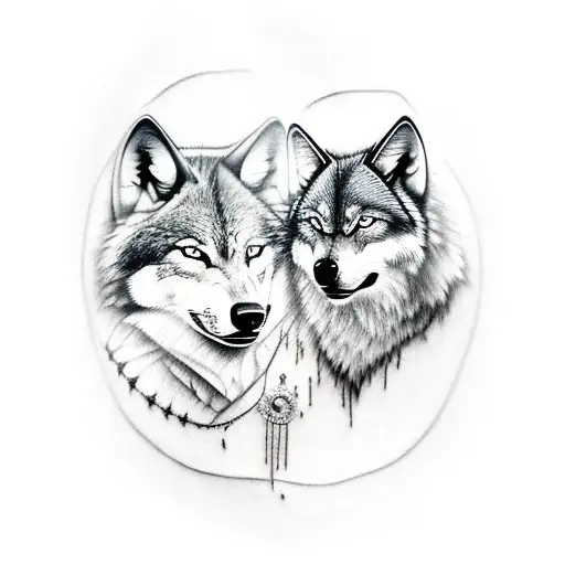 One Person With Two Souls Of Wolf And Of Little Red Riding Hood Inside