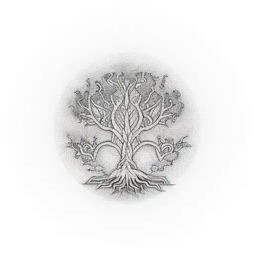 Yggdrasil In A Circle