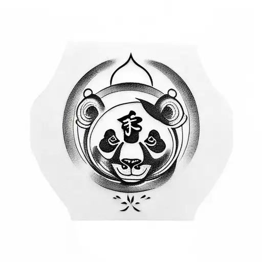 Chinese Temple And A Panda