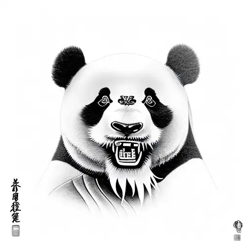 Chinese Temple And A Panda