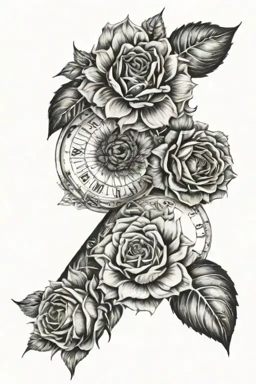 Roses And Sunflowers Wrapped Cancer And Aquarius Zodiac Sign