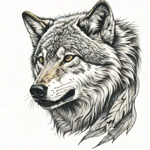 Wolf Face Half Face