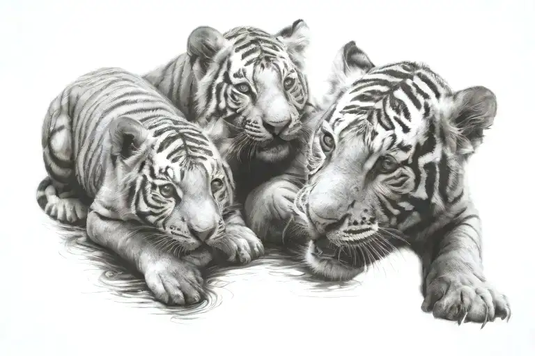 Tiger Cubs Face Only