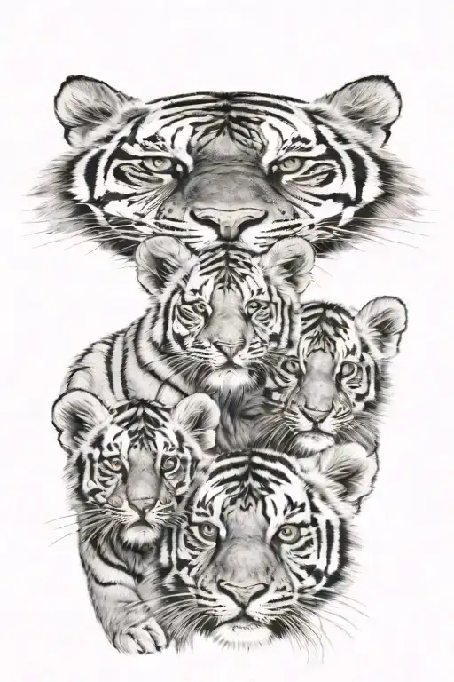 Tiger Cubs Face Only