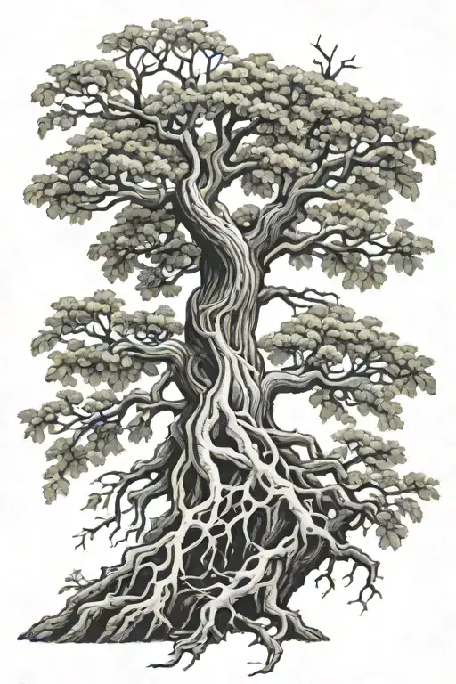 Oak Tree Roots Growing