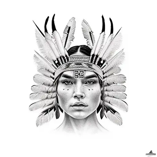 Beautiful And Fit Indigenous Woman Coming From War