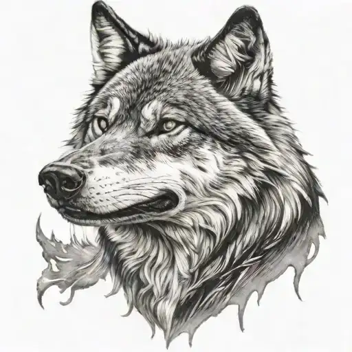 The Wolf Grinned Black And Gray